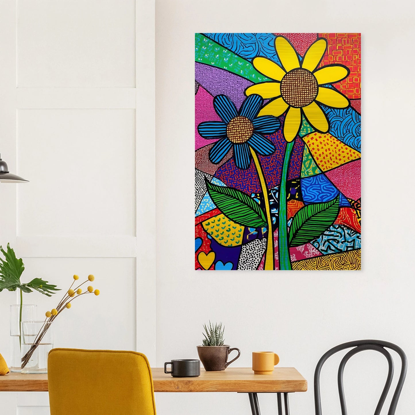 Deux Fleurs en Fête — tableau aluminium — vue 8 — art mural STNCL