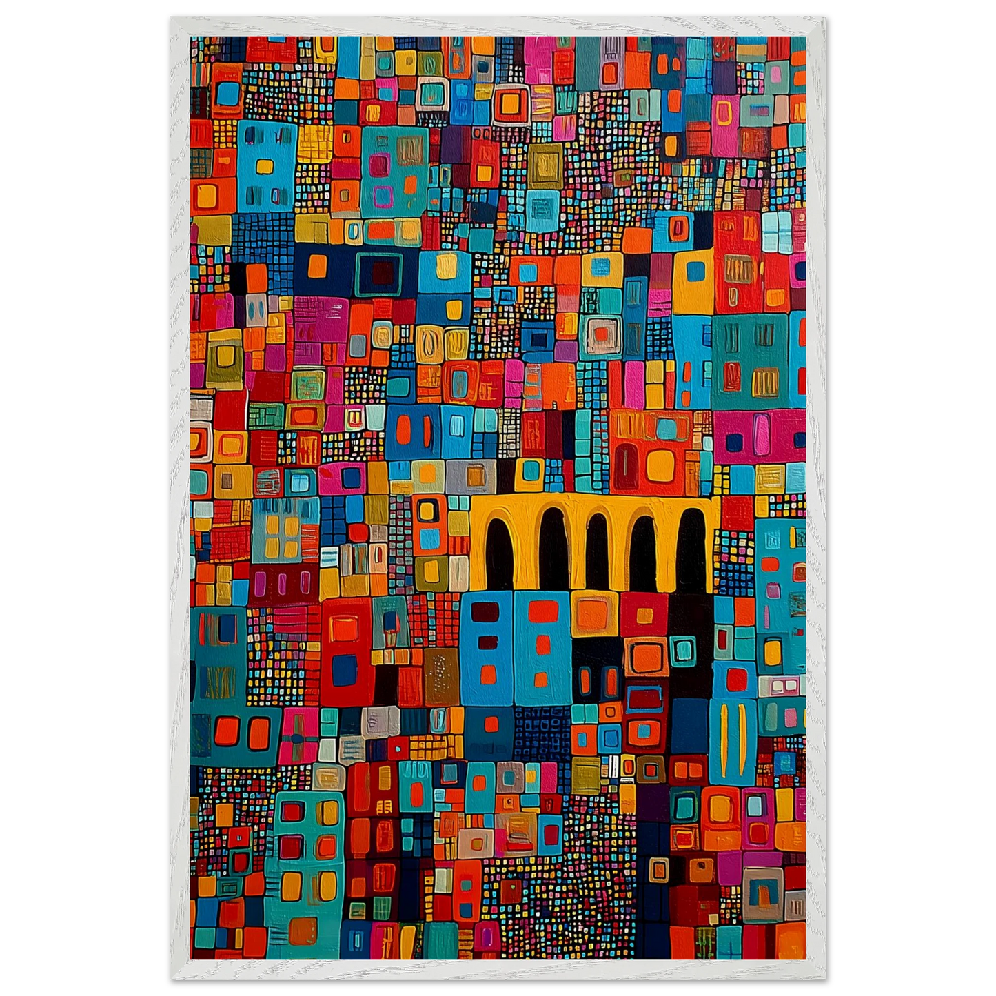 Cité Mosaïque — tableau encadre bois — vue 7 — art mural STNCL