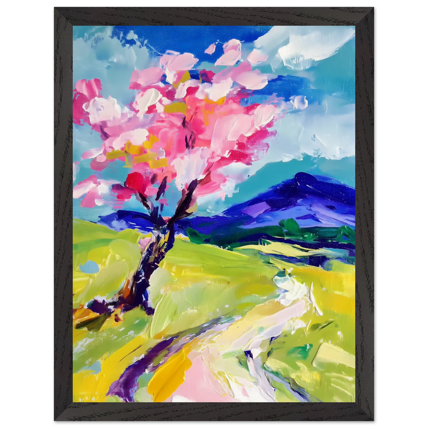 L'Arbre en Fleurs — tableau encadré bois — vue 4 — art mural STNCL