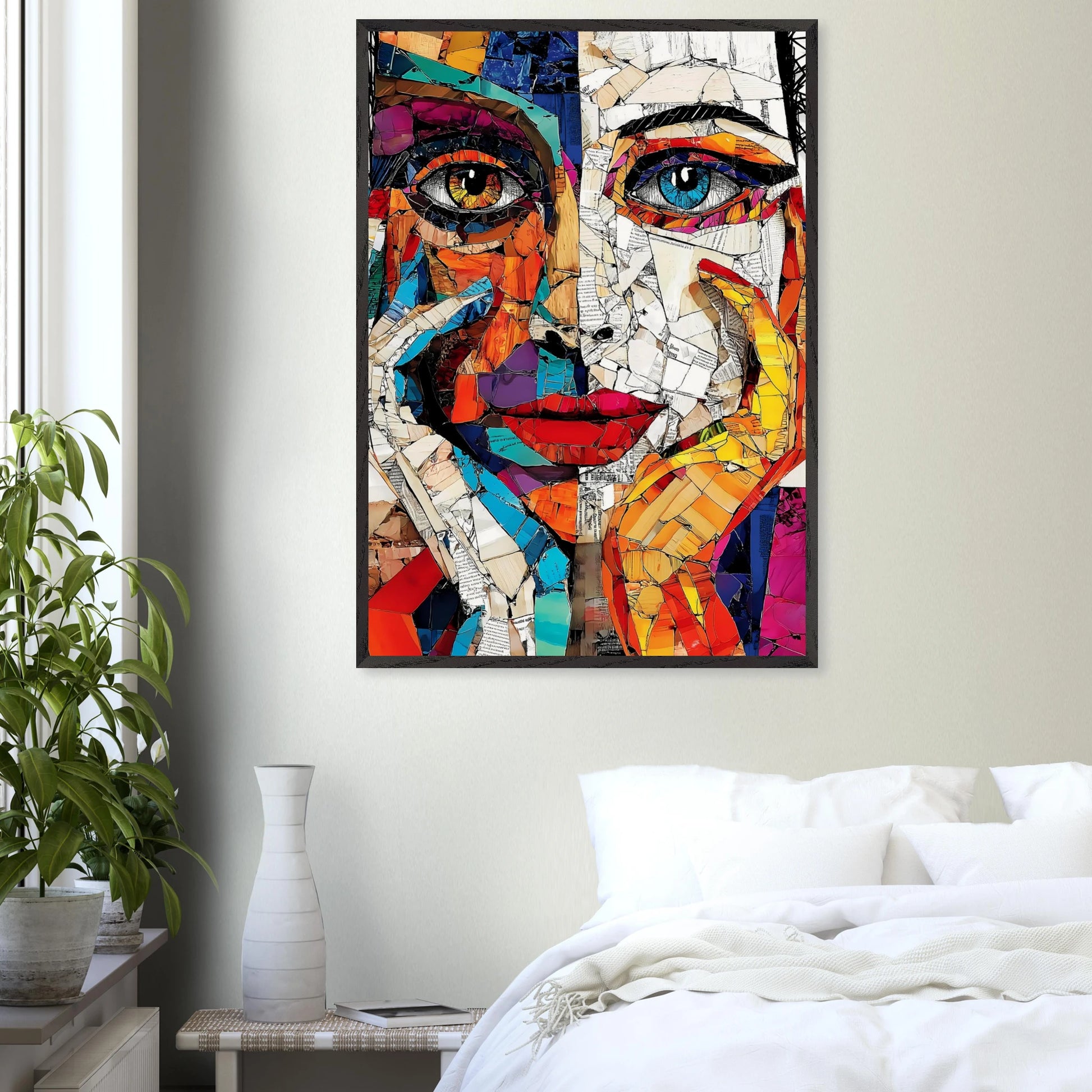 Visages Déchirés — tableau encadre bois — vue 17 — art mural STNCL