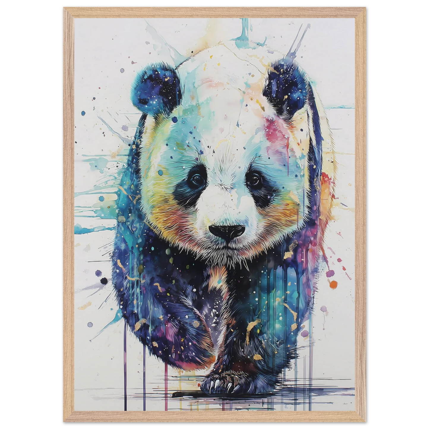 Panda Constellé — tableau encadré bois — vue 13 — art mural STNCL