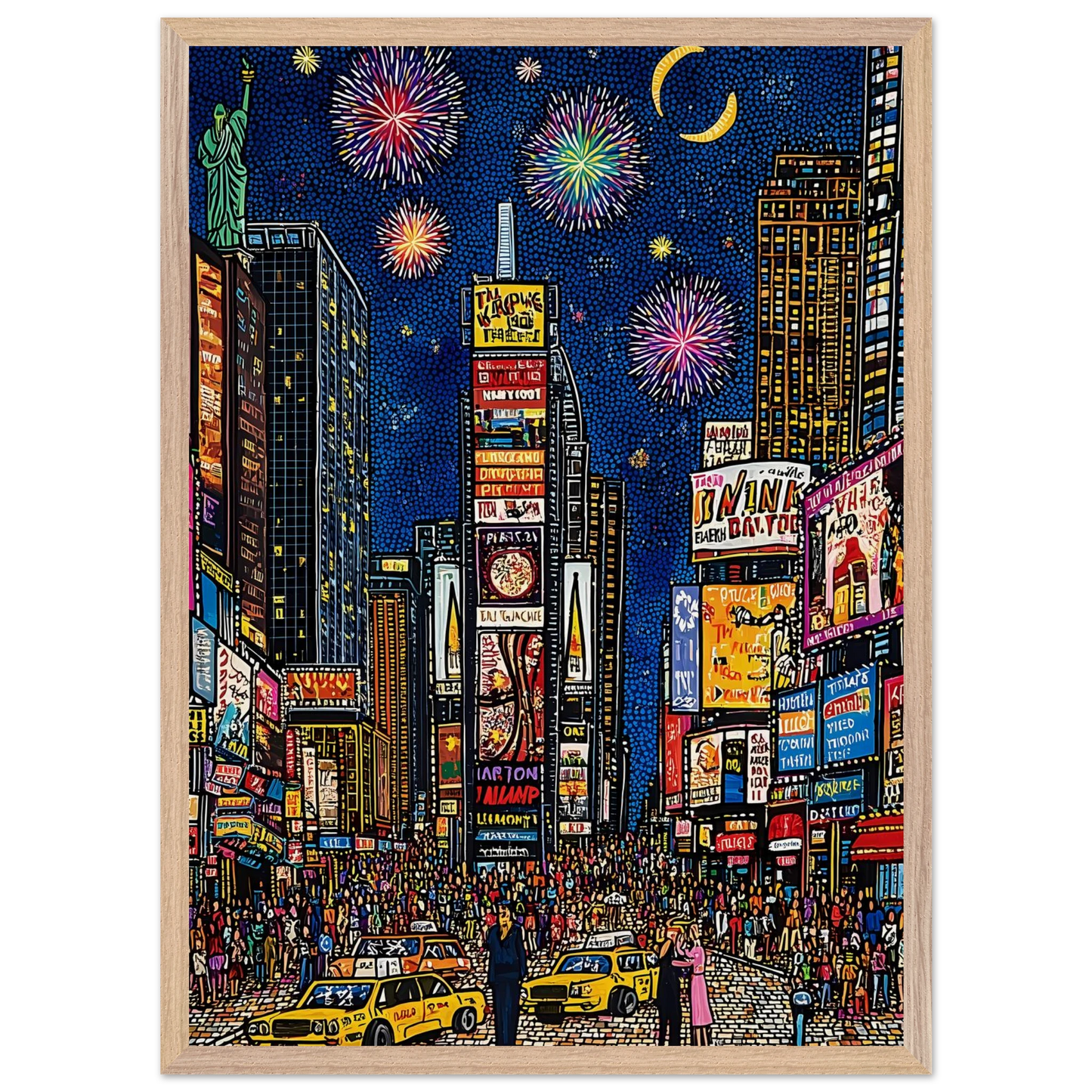 New York en Fête — tableau encadre bois — vue 13 — art mural STNCL