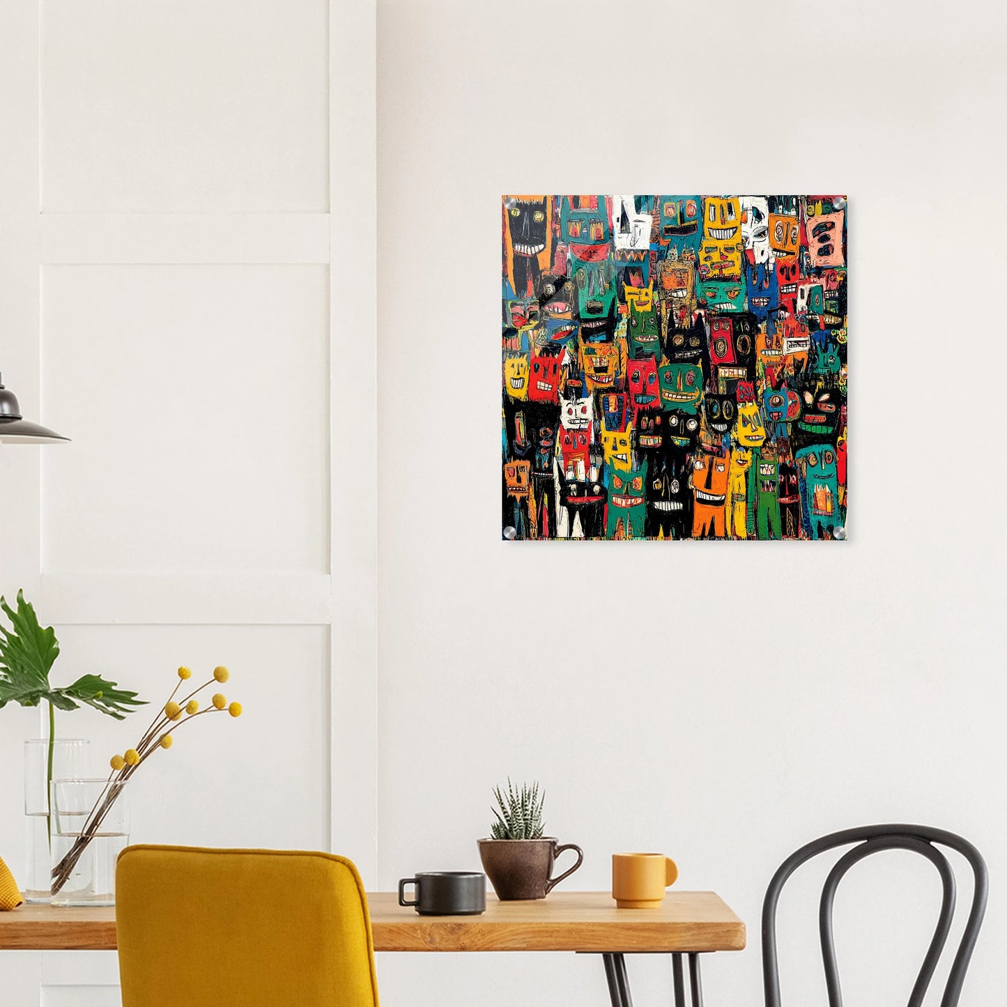 Assemblée de Masques — tableau plexiglas — vue 7 — art mural STNCL