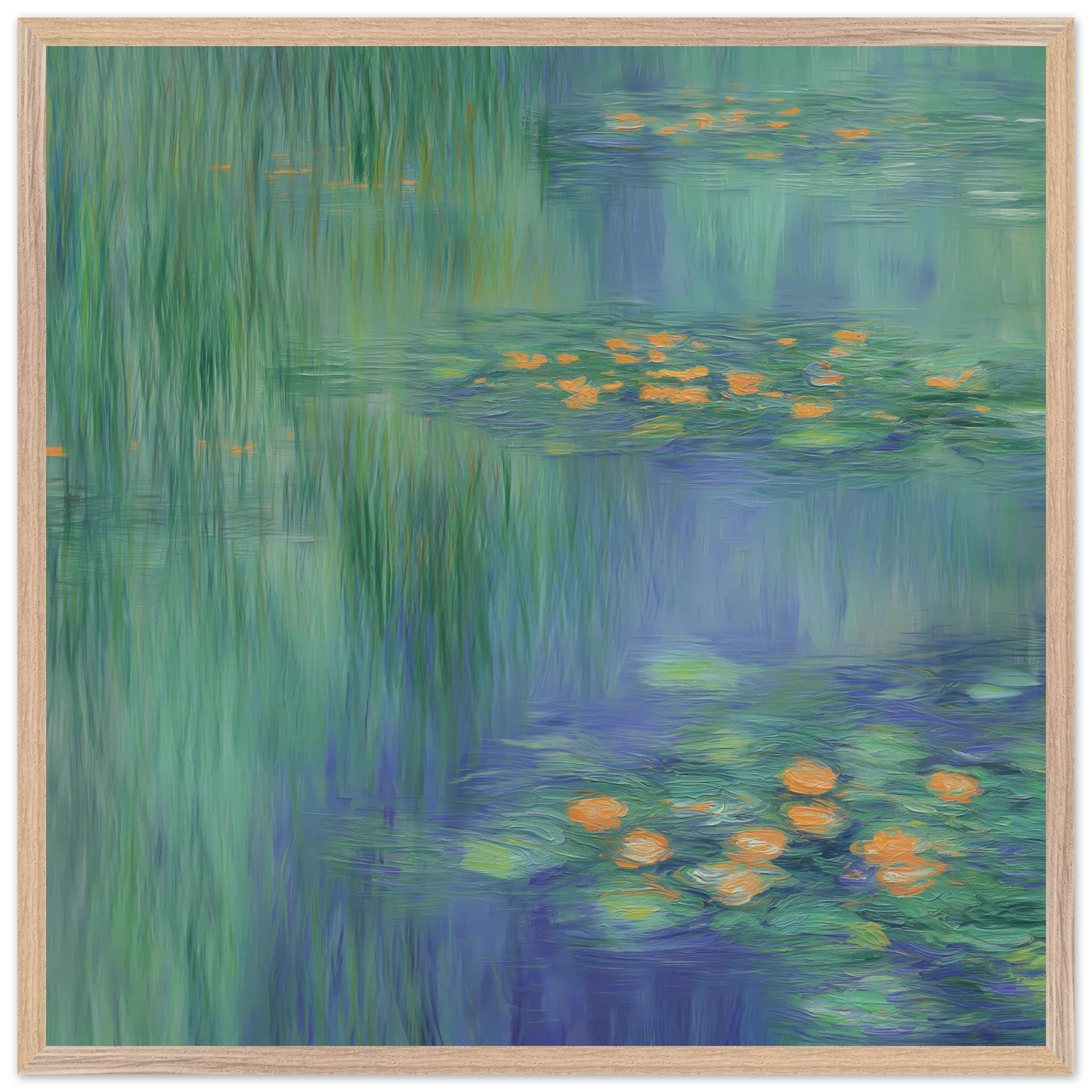 Reflets de Nénuphars — tableau encadré bois — vue 10 — art mural STNCL