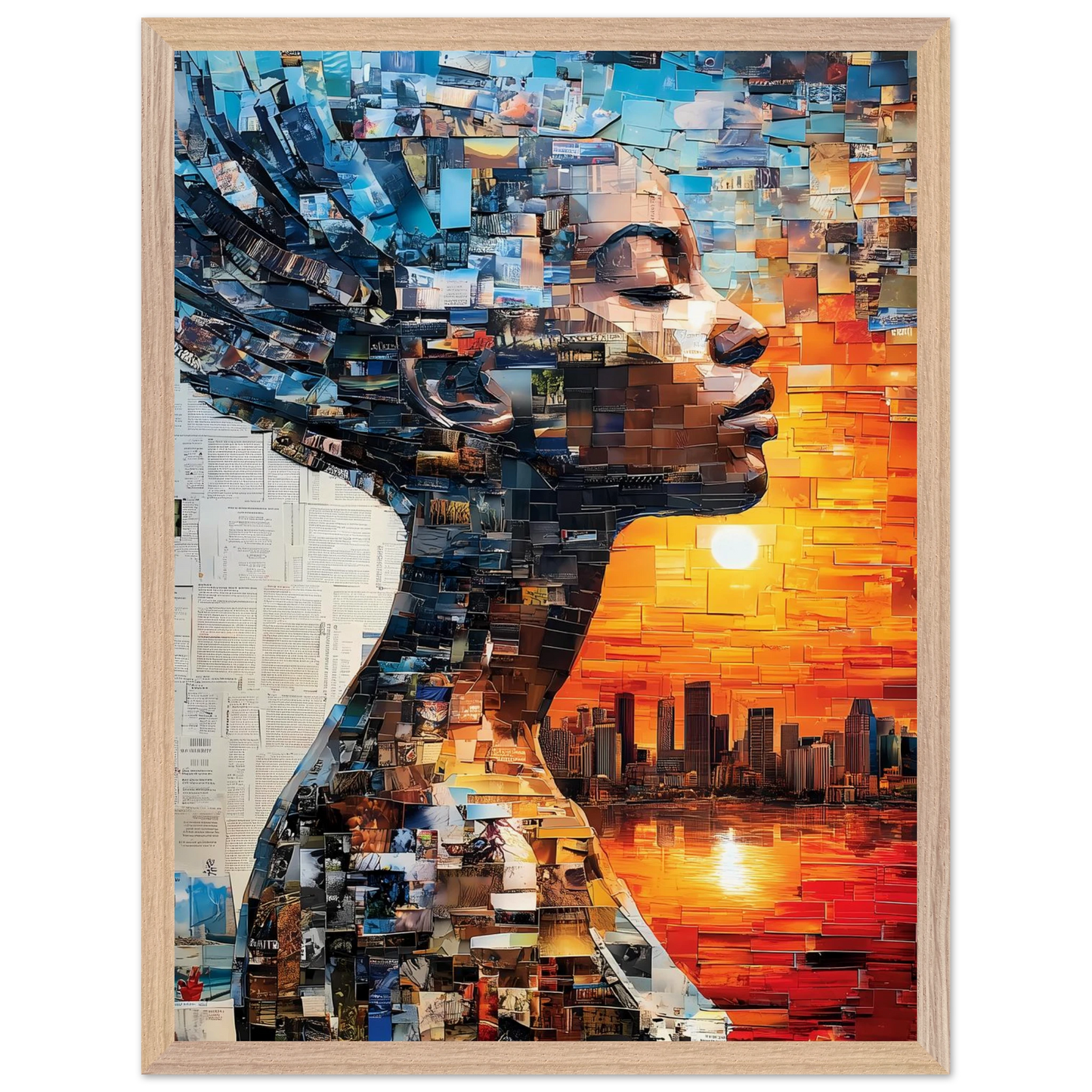Horizon de Papier — tableau encadré bois — vue 3 — art mural STNCL