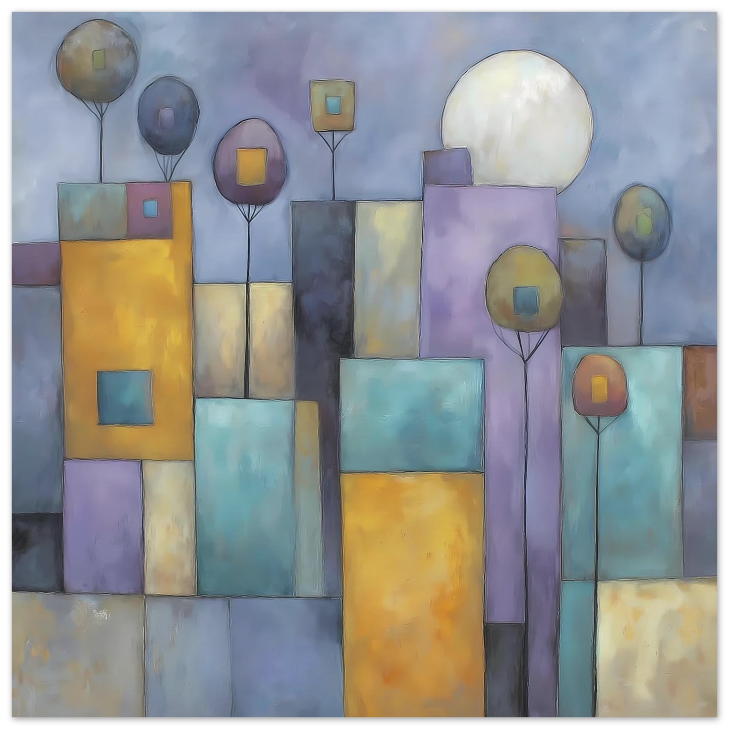 Ville sous la Lune — affiche d'art — art mural STNCL