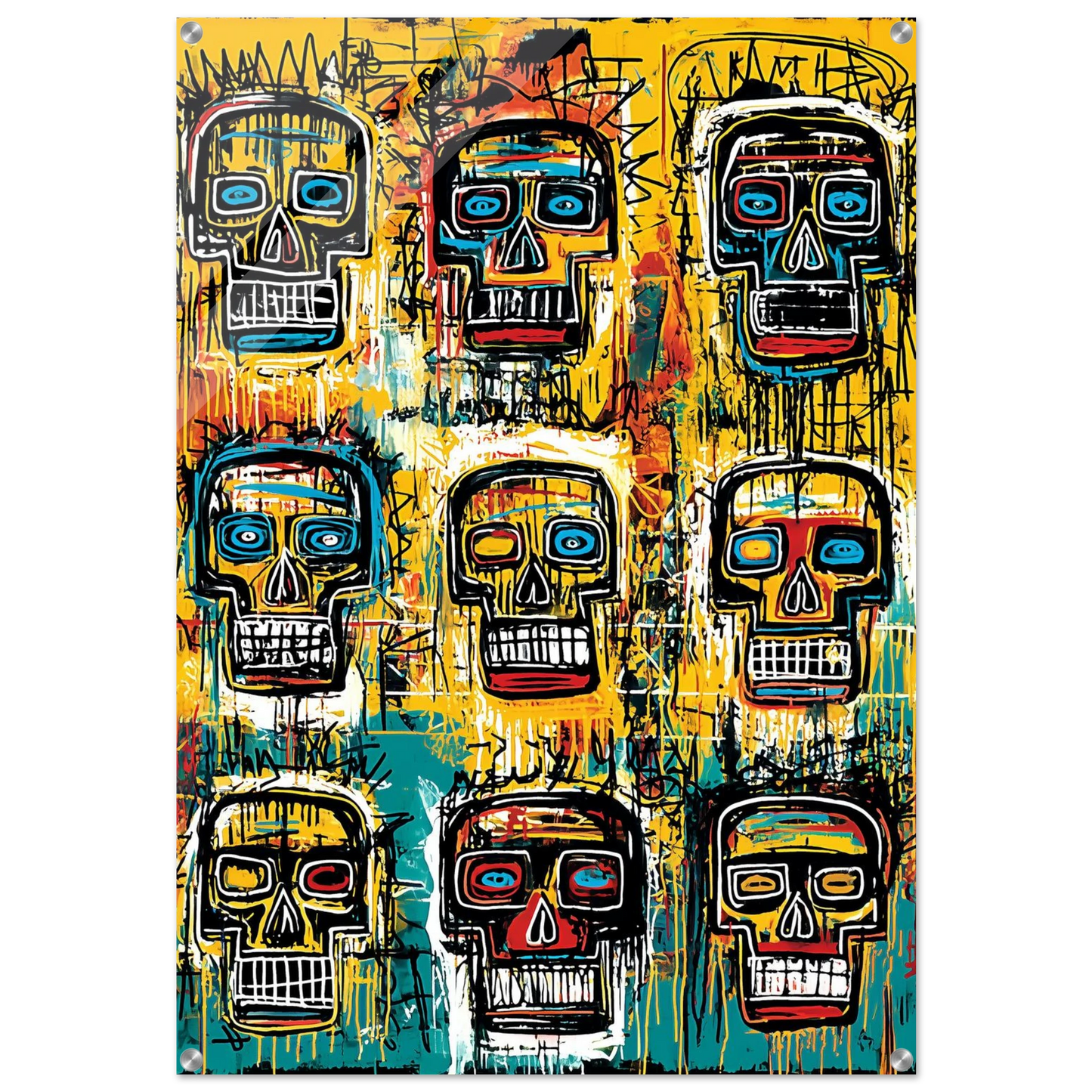Crânes en Choeur Vibrant — tableau plexiglas — art mural STNCL