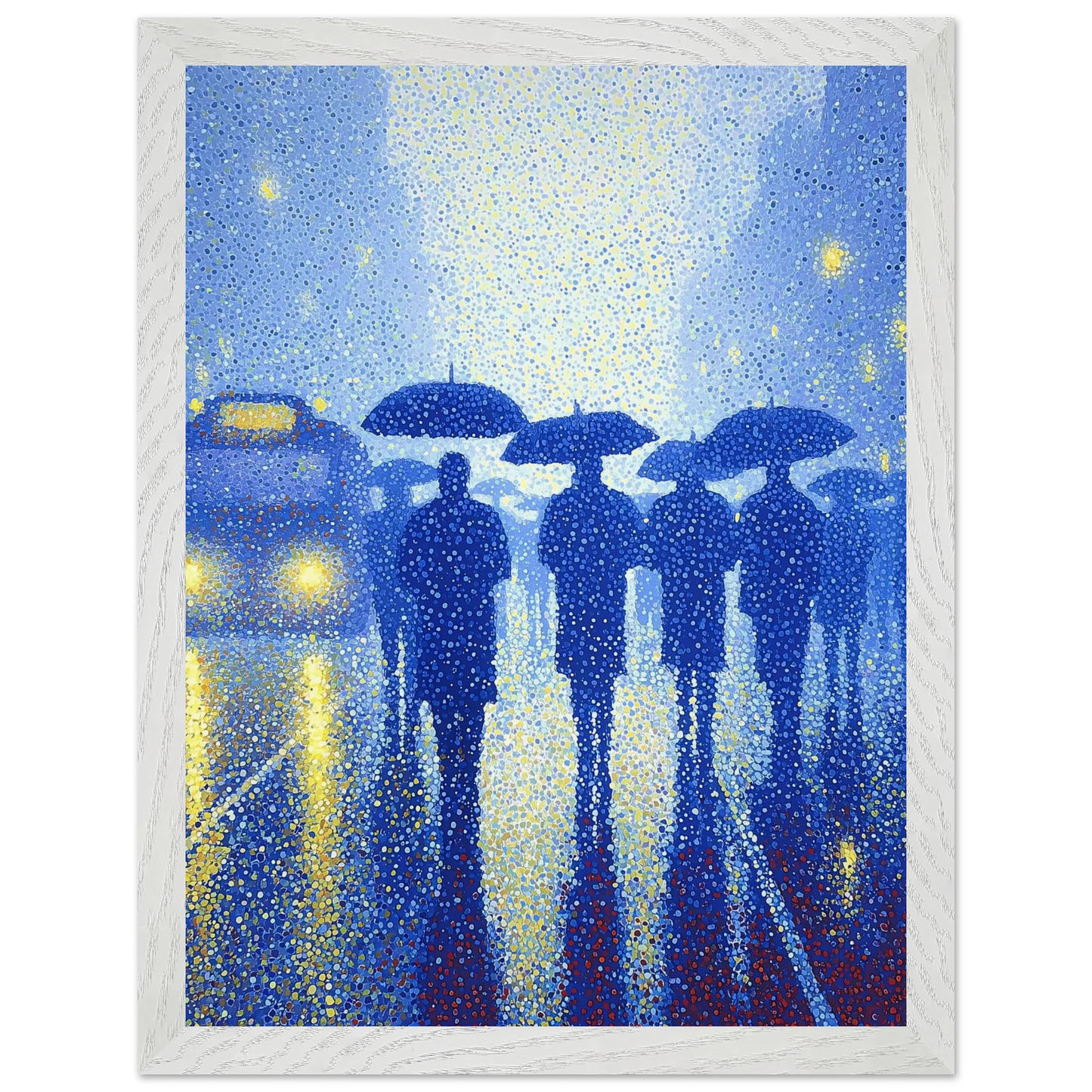 Pluie en Pointillés — tableau encadré bois — vue 9 — art mural STNCL