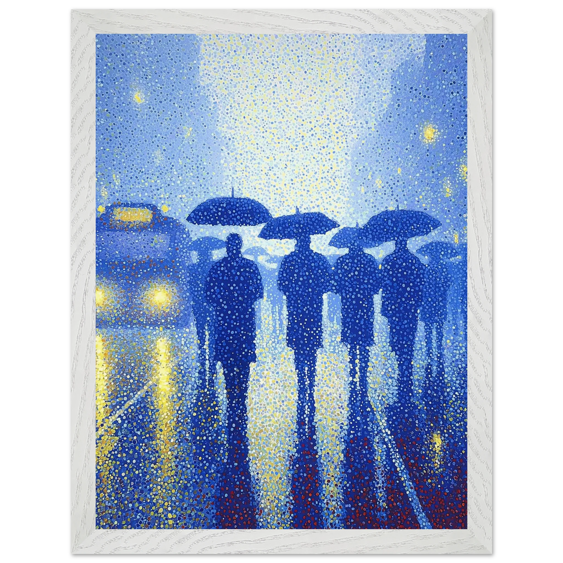 Pluie en Pointillés — tableau encadré bois — vue 9 — art mural STNCL