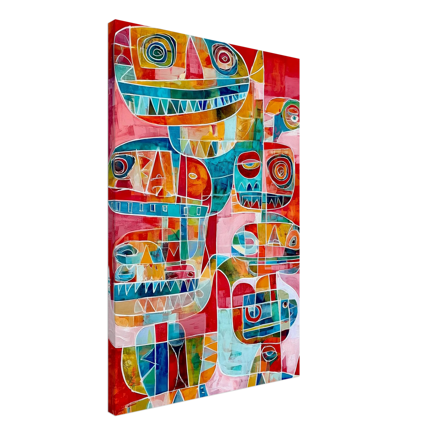 Totems Imbriqués — tableau sur toile — vue 2 — art mural STNCL