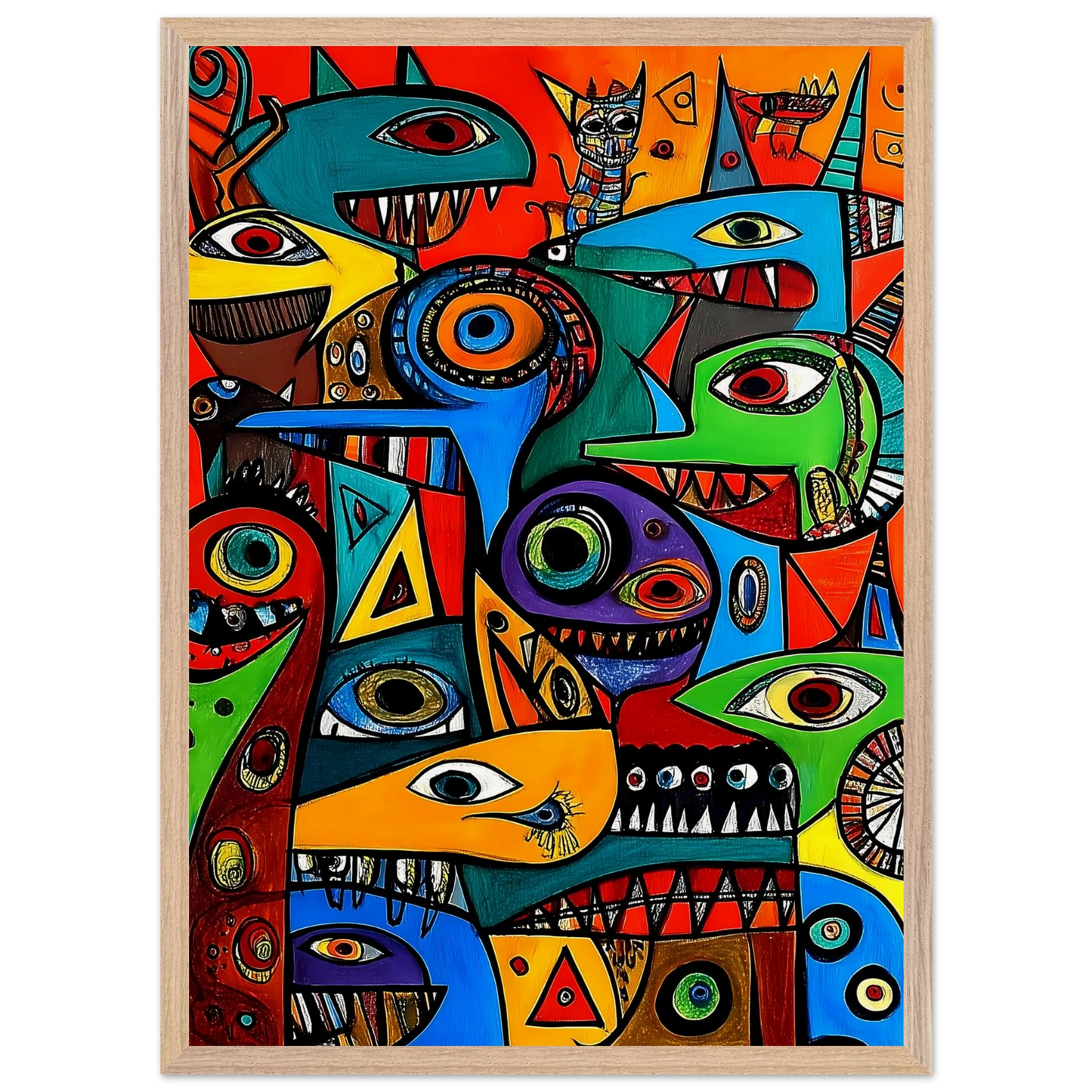 Prolifération — tableau encadré bois — vue 13 — art mural STNCL