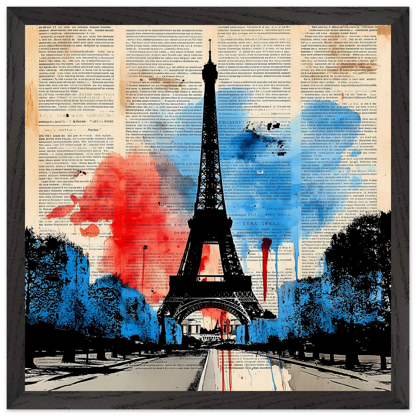 Paris Tricolore — tableau encadré bois — vue 6 — art mural STNCL