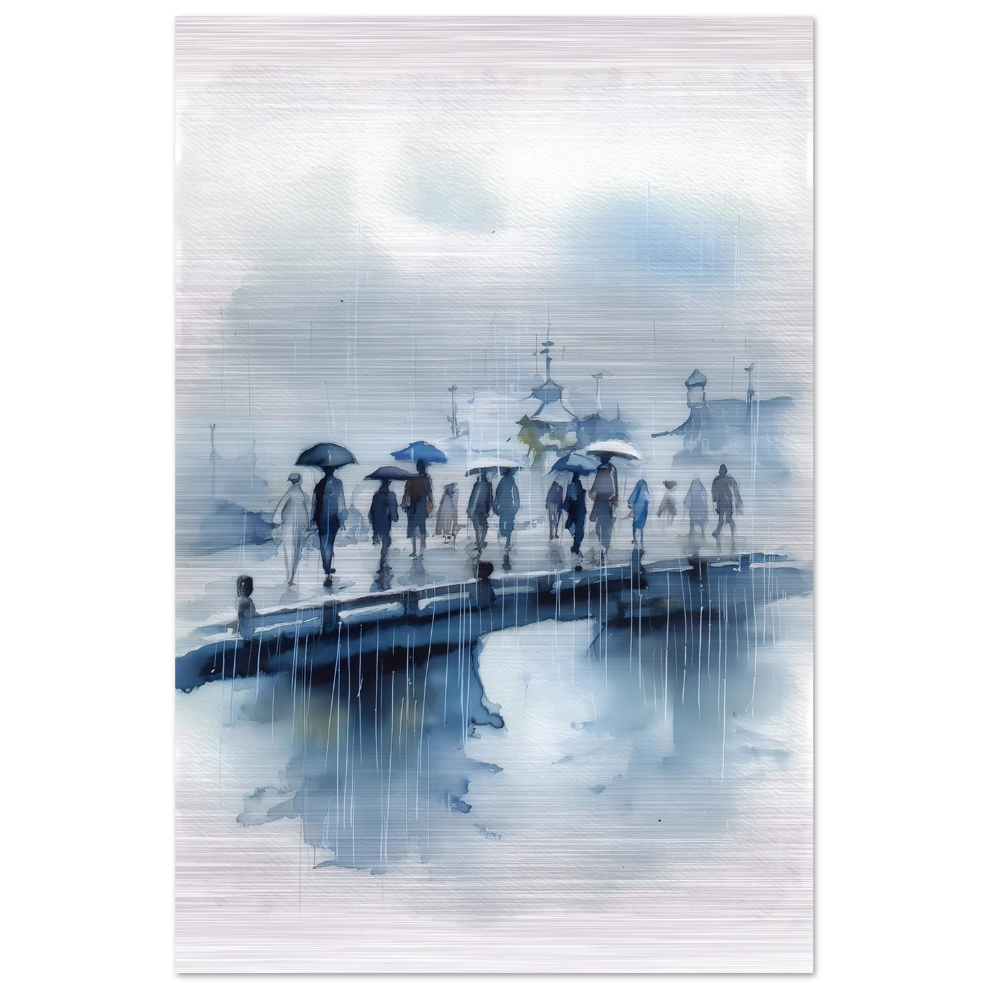 Pluie sur le Pont — tableau aluminium — vue 3 — art mural STNCL