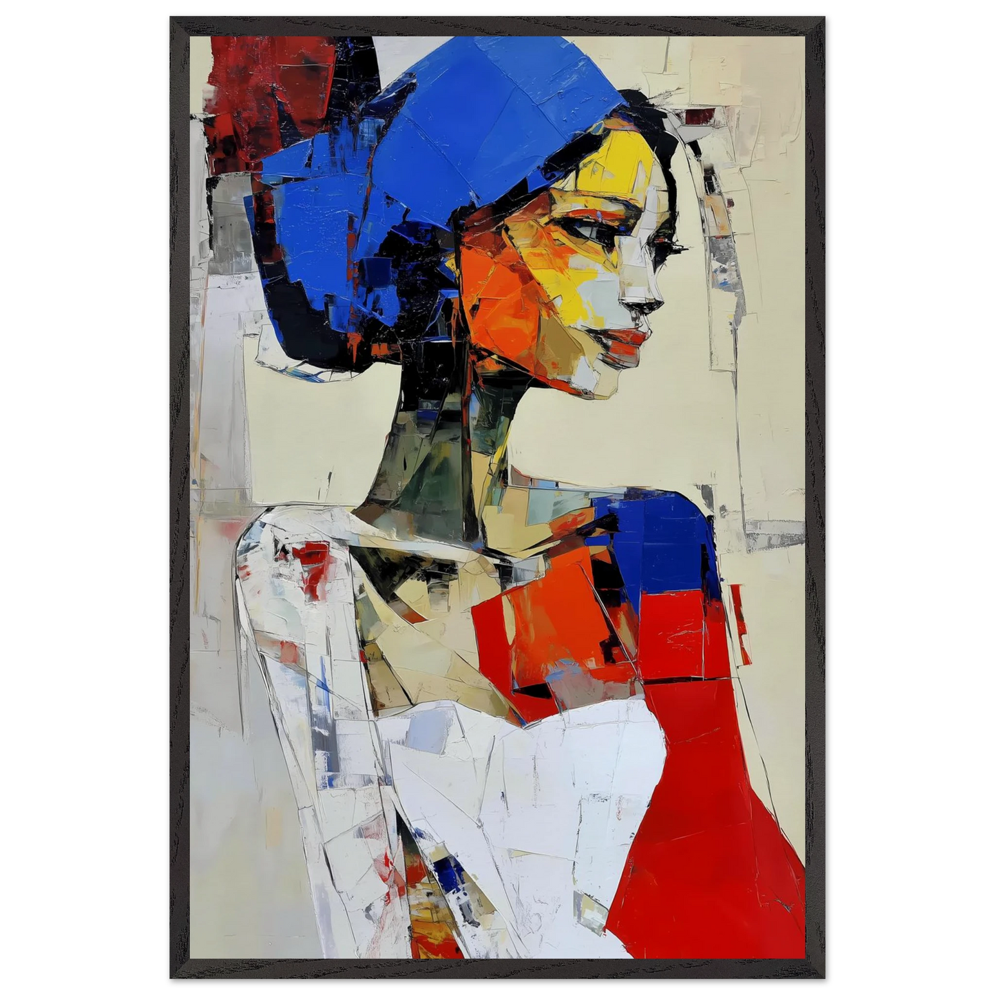 Profil en Éclats de Couleur — tableau encadré bois — vue 2 — art mural STNCL