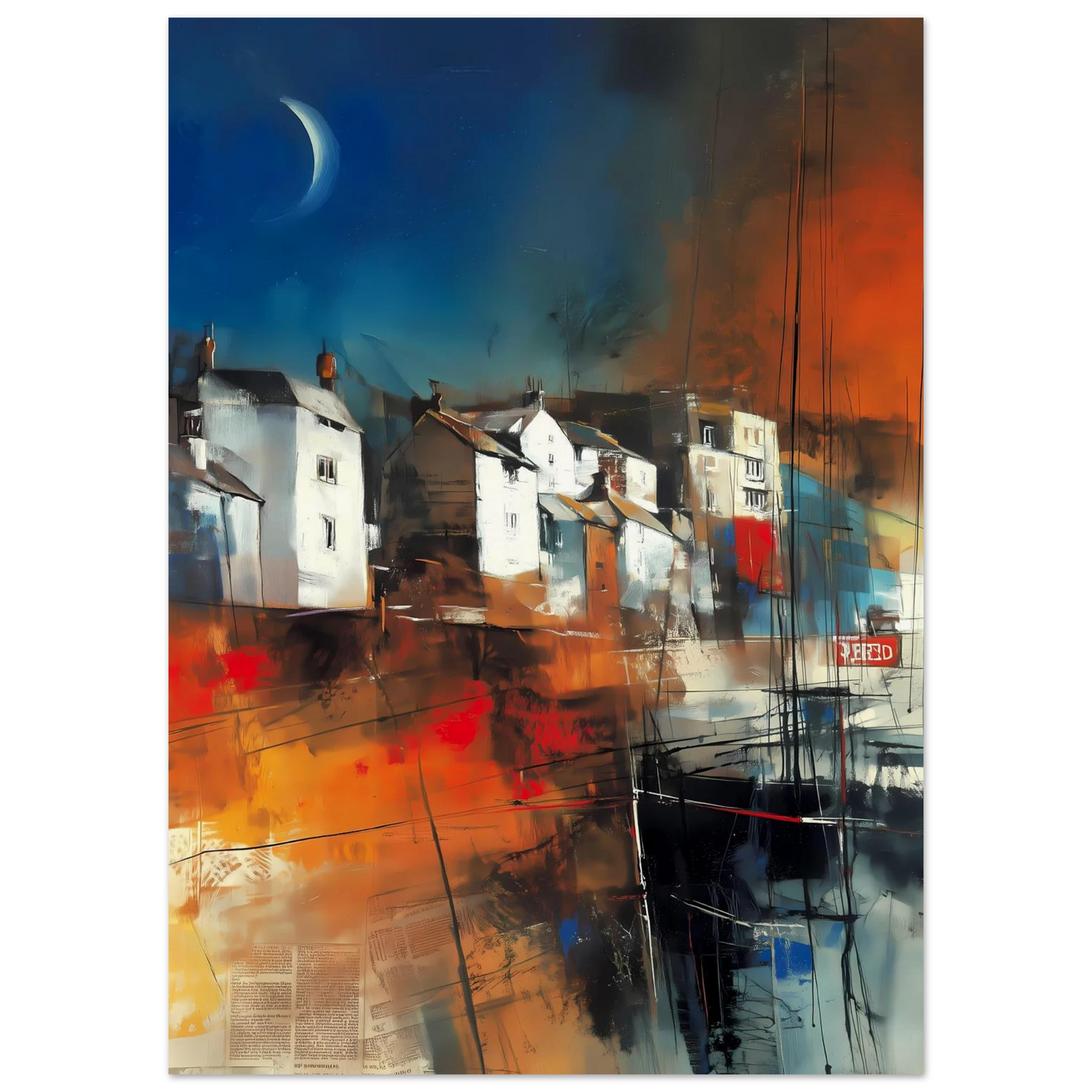 Port sous le Croissant de Lune — affiche d'art — vue 5 — art mural STNCL