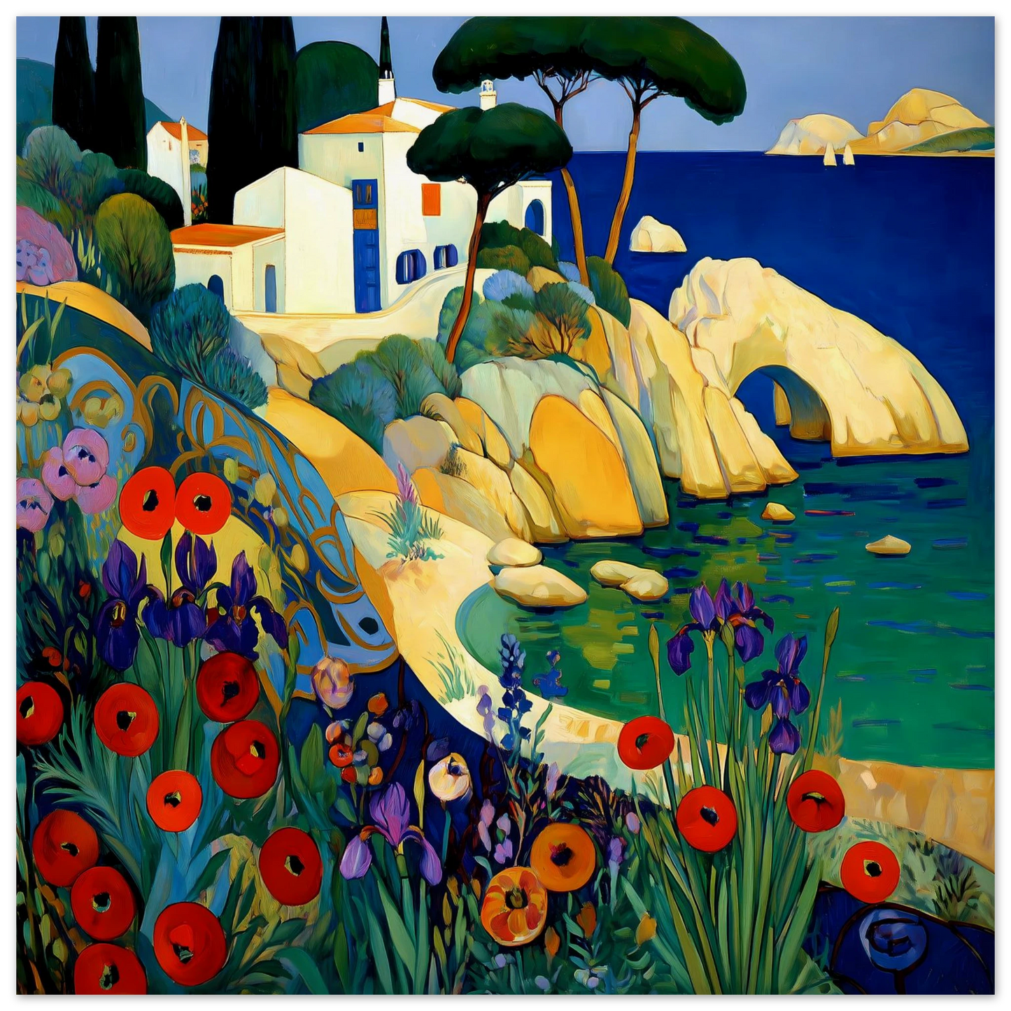 La Crique aux Coquelicots — affiche d'art — vue 5 — art mural STNCL