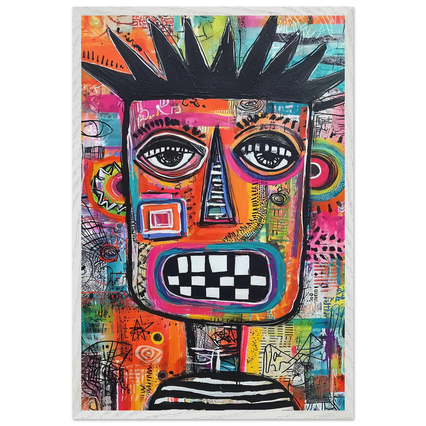 Masque Brut — tableau encadre bois — vue 7 — art mural STNCL