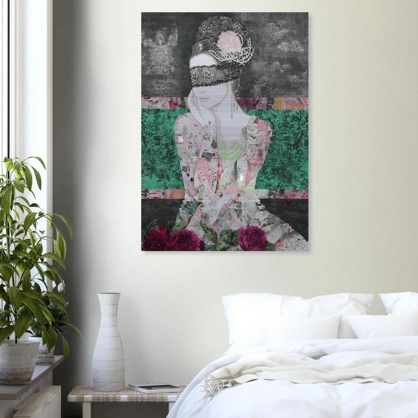 Dame de Dentelle — tableau aluminium — vue 7 — art mural STNCL