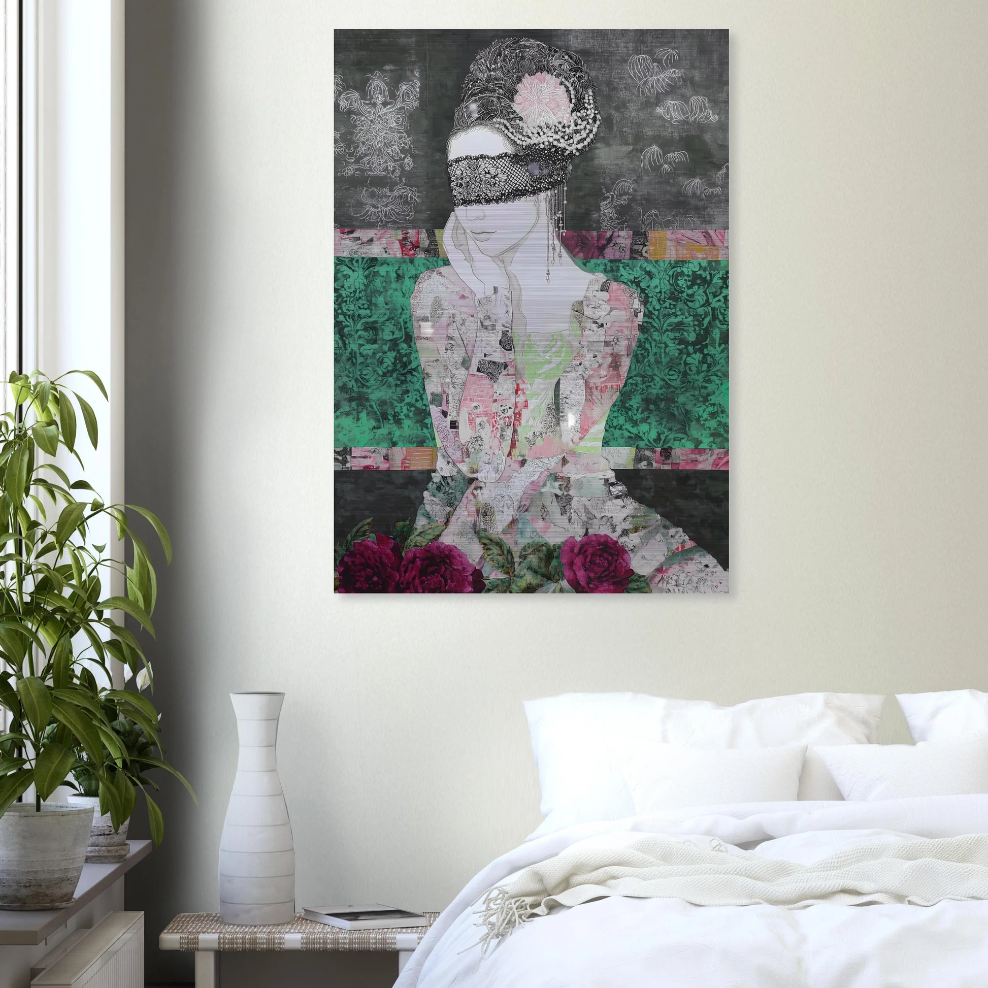 Dame de Dentelle — tableau aluminium — vue 7 — art mural STNCL