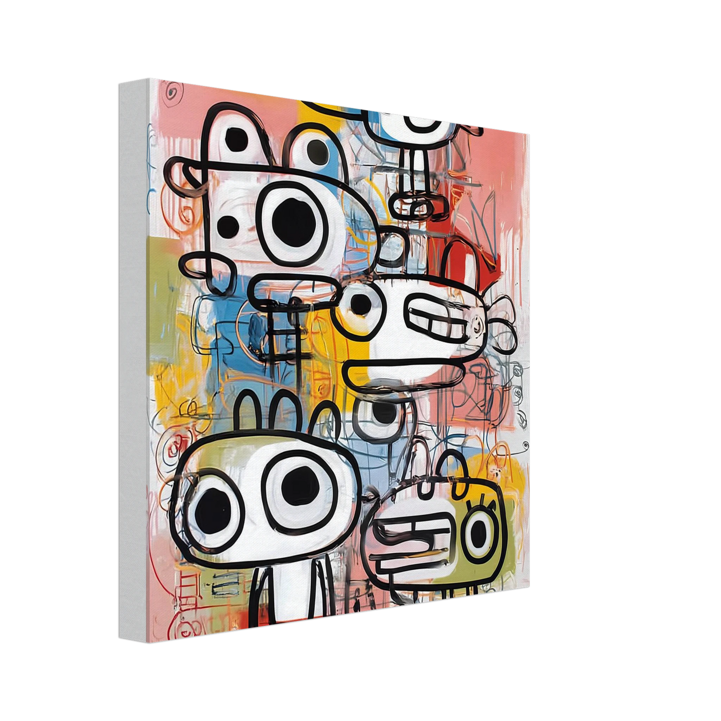 Les Cinq Curieux — tableau sur toile — vue 2 — art mural STNCL