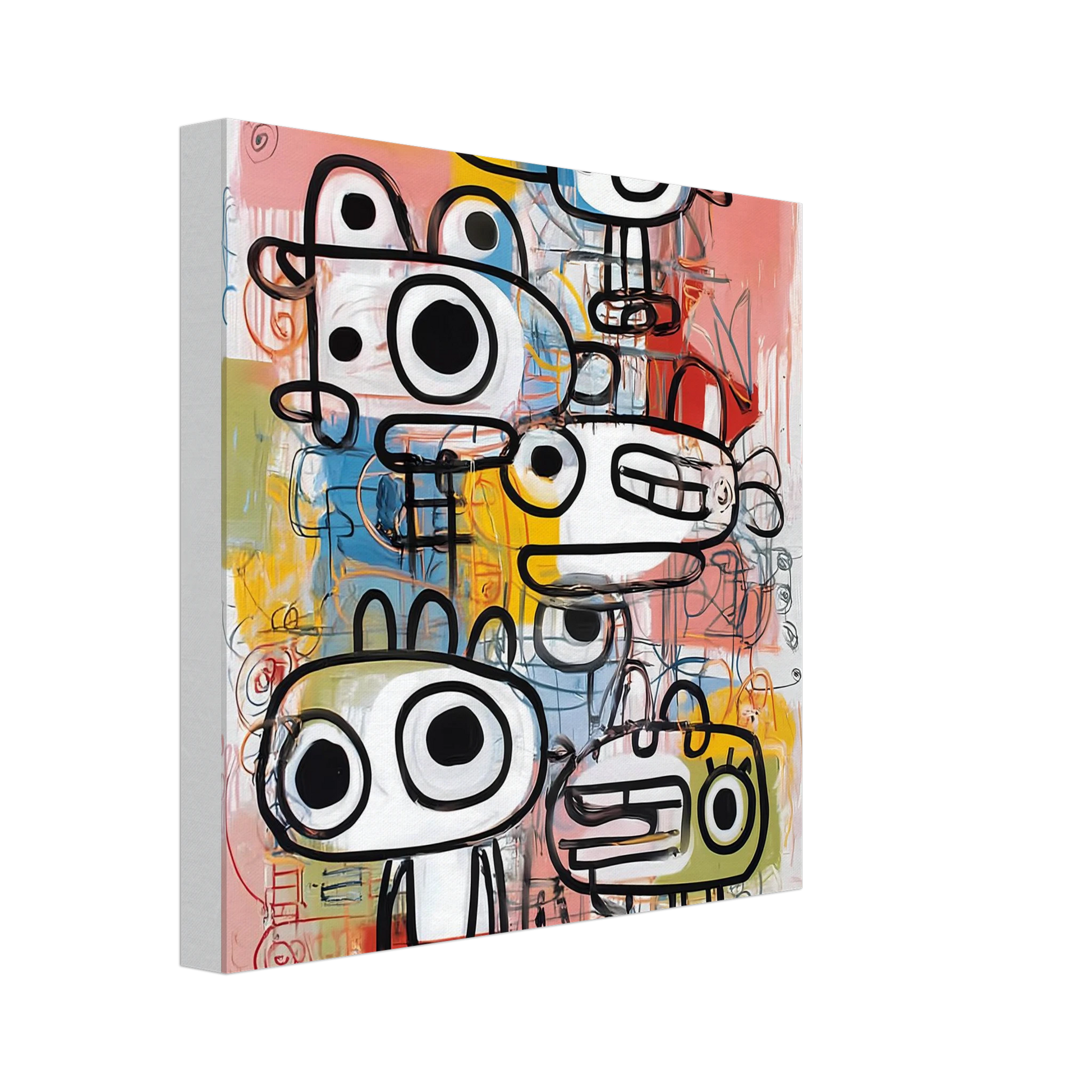 Les Cinq Curieux — tableau sur toile — vue 2 — art mural STNCL