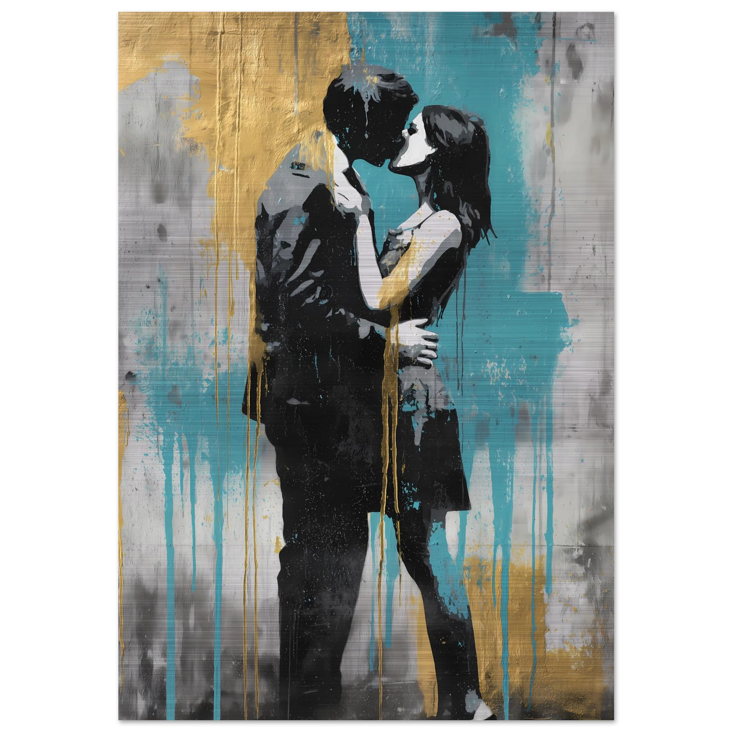 Baiser au Pochoir — tableau aluminium — art mural STNCL