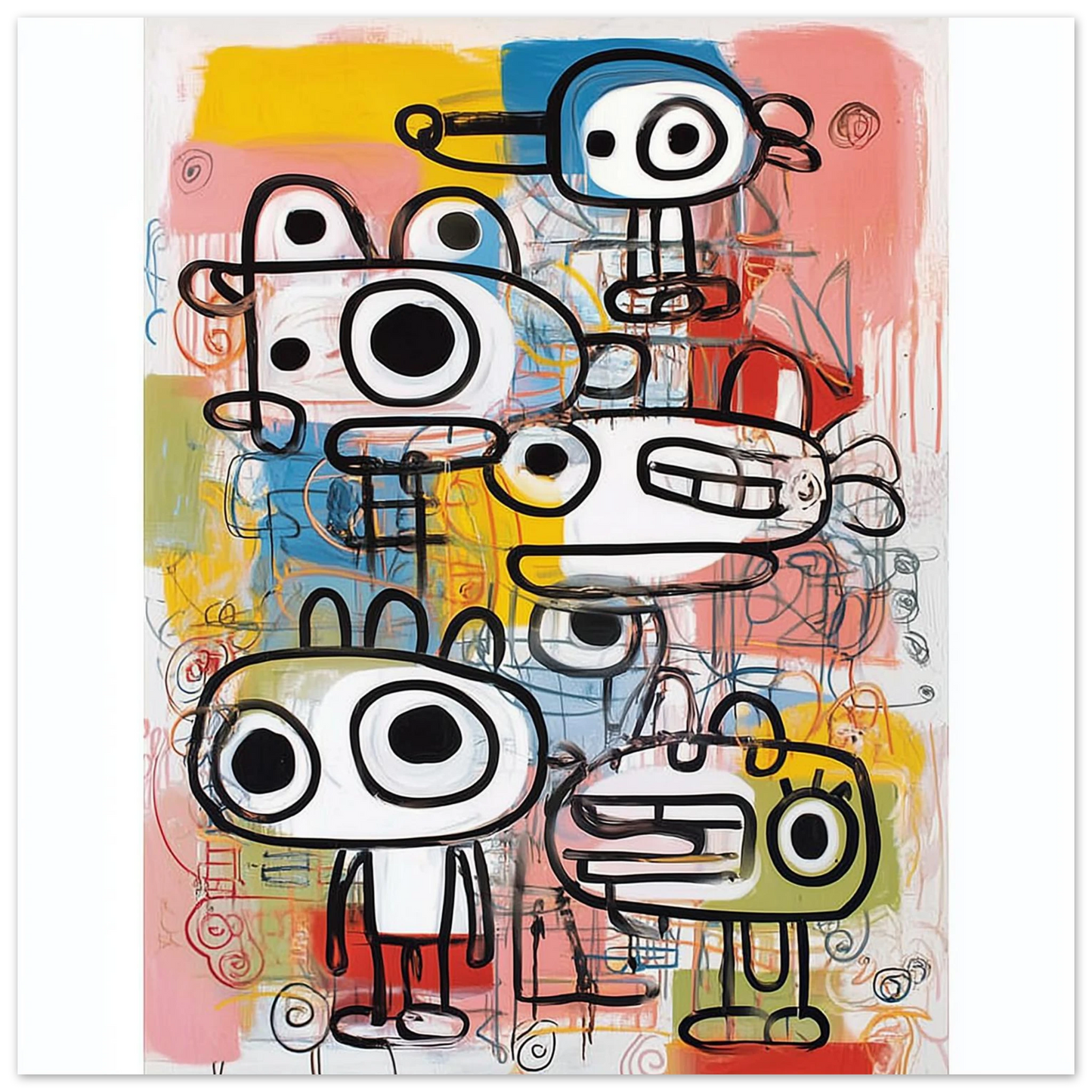 La Tribu des Grands Yeux — tableau aluminium — art mural STNCL