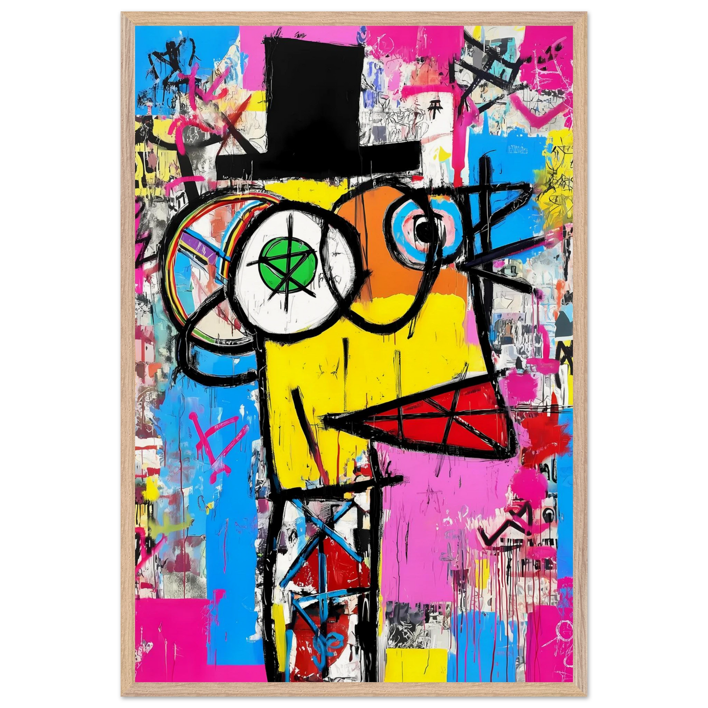 L'Homme au Chapeau Noir — tableau encadré bois — vue 14 — art mural STNCL
