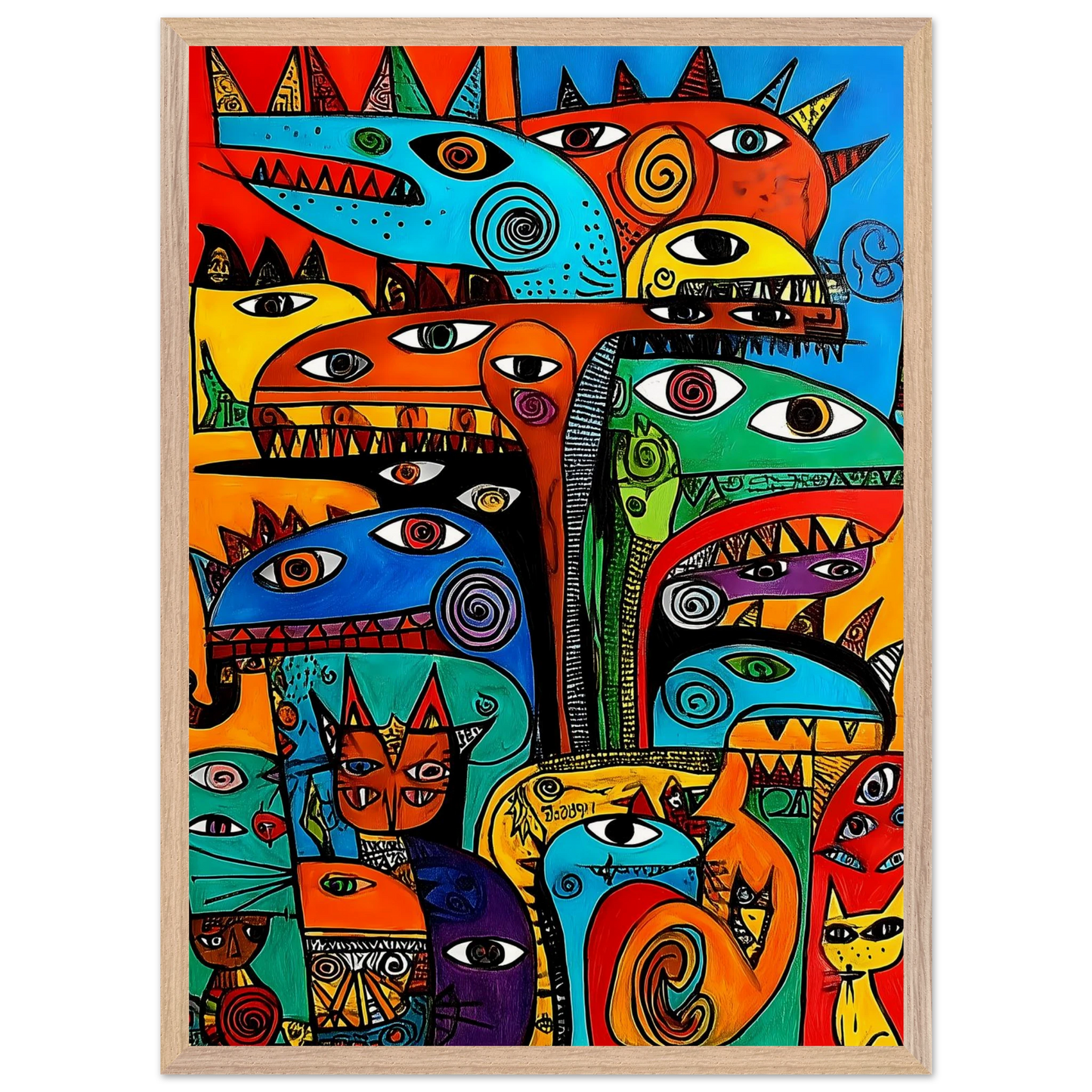 La Tribu — tableau encadré bois — vue 13 — art mural STNCL