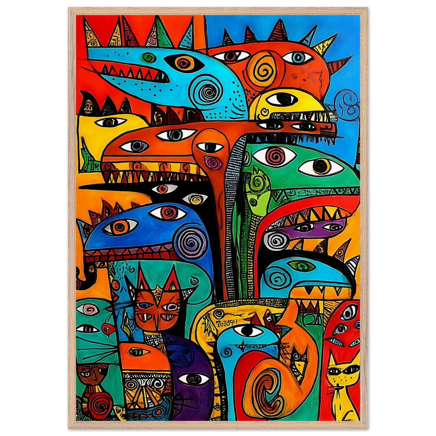 La Tribu — tableau encadré bois — vue 6 — art mural STNCL