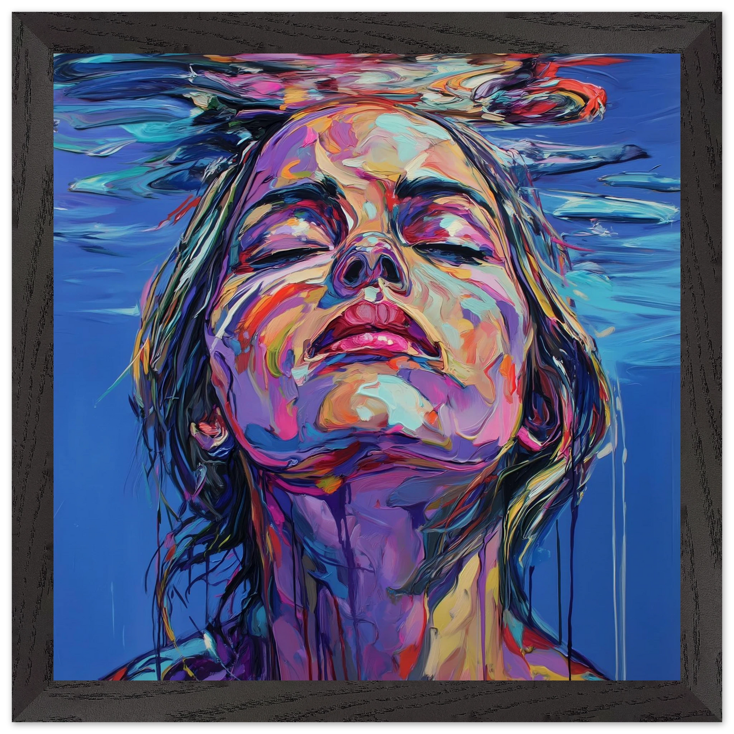À Fleur d'Eau — tableau encadré bois — vue 2 — art mural STNCL