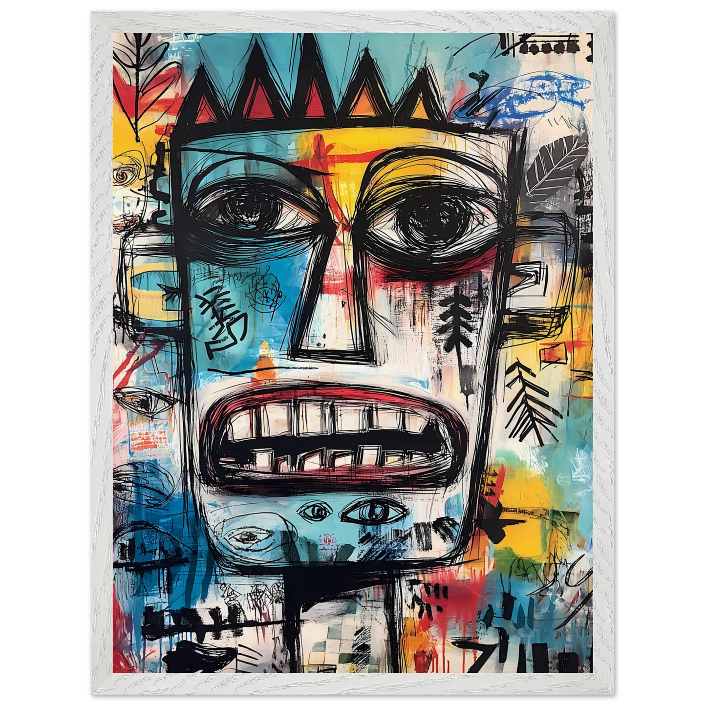 Roi Primitif — tableau encadré bois — vue 8 — art mural STNCL