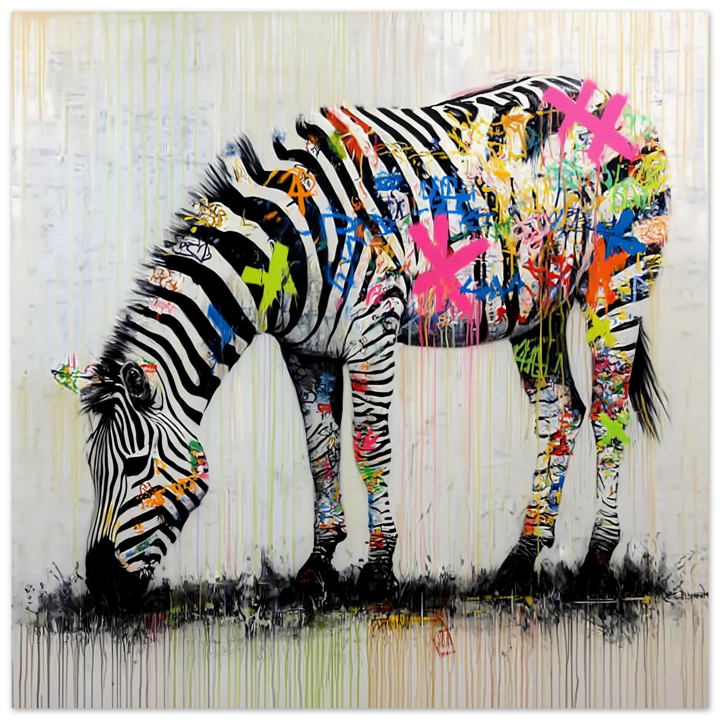 Zèbre Taggé — affiche d'art — vue 4 — art mural STNCL