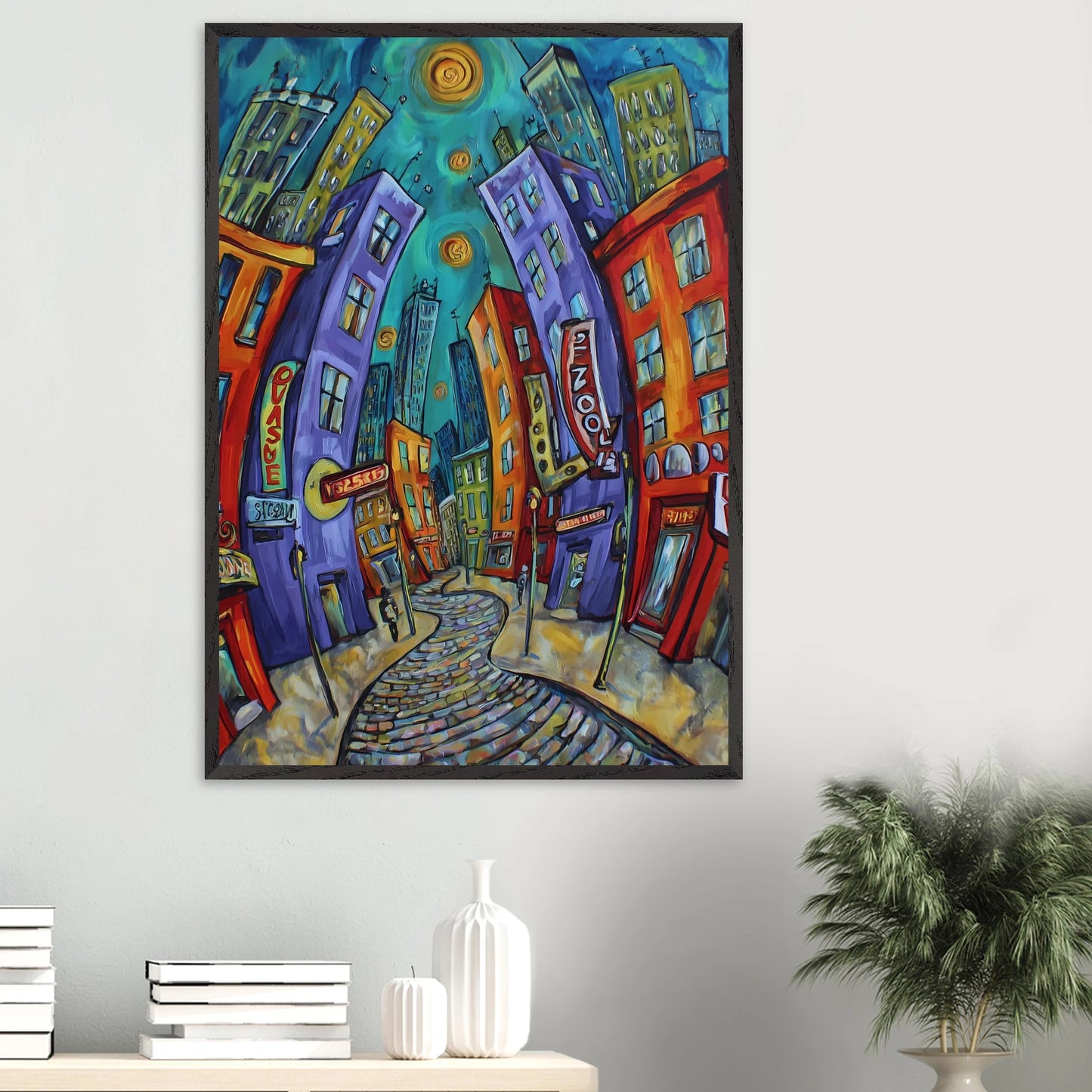 Ville Tourbillon — tableau encadre bois — vue 16 — art mural STNCL