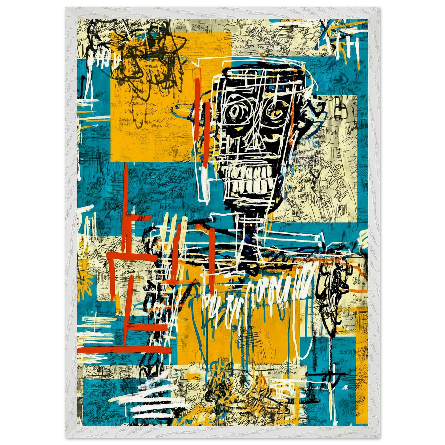Visage Griffé — tableau encadré bois — vue 11 — art mural STNCL