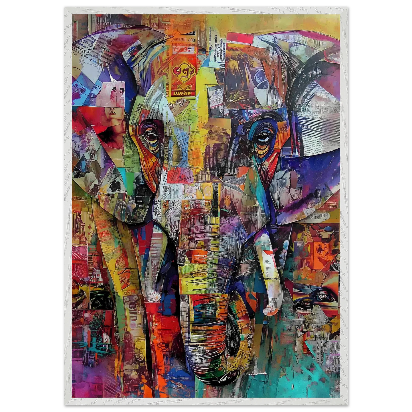 Éléphant de Papier — tableau encadré bois — vue 5 — art mural STNCL