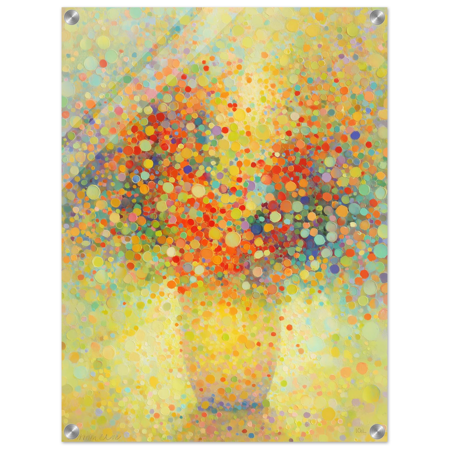Floraison Pointilliste — tableau plexiglas — vue 4 — art mural STNCL