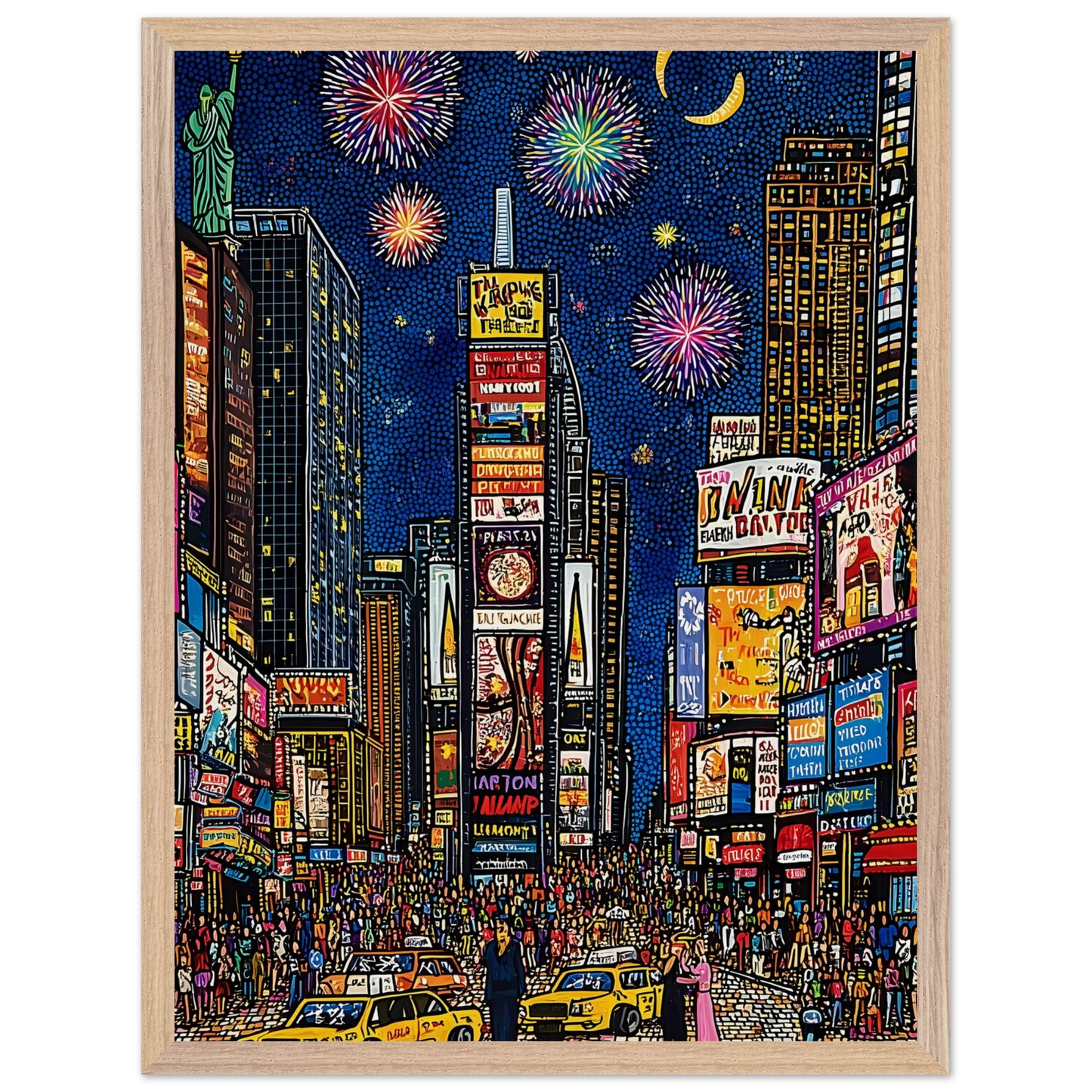 New York en Fête — tableau encadre bois — vue 3 — art mural STNCL