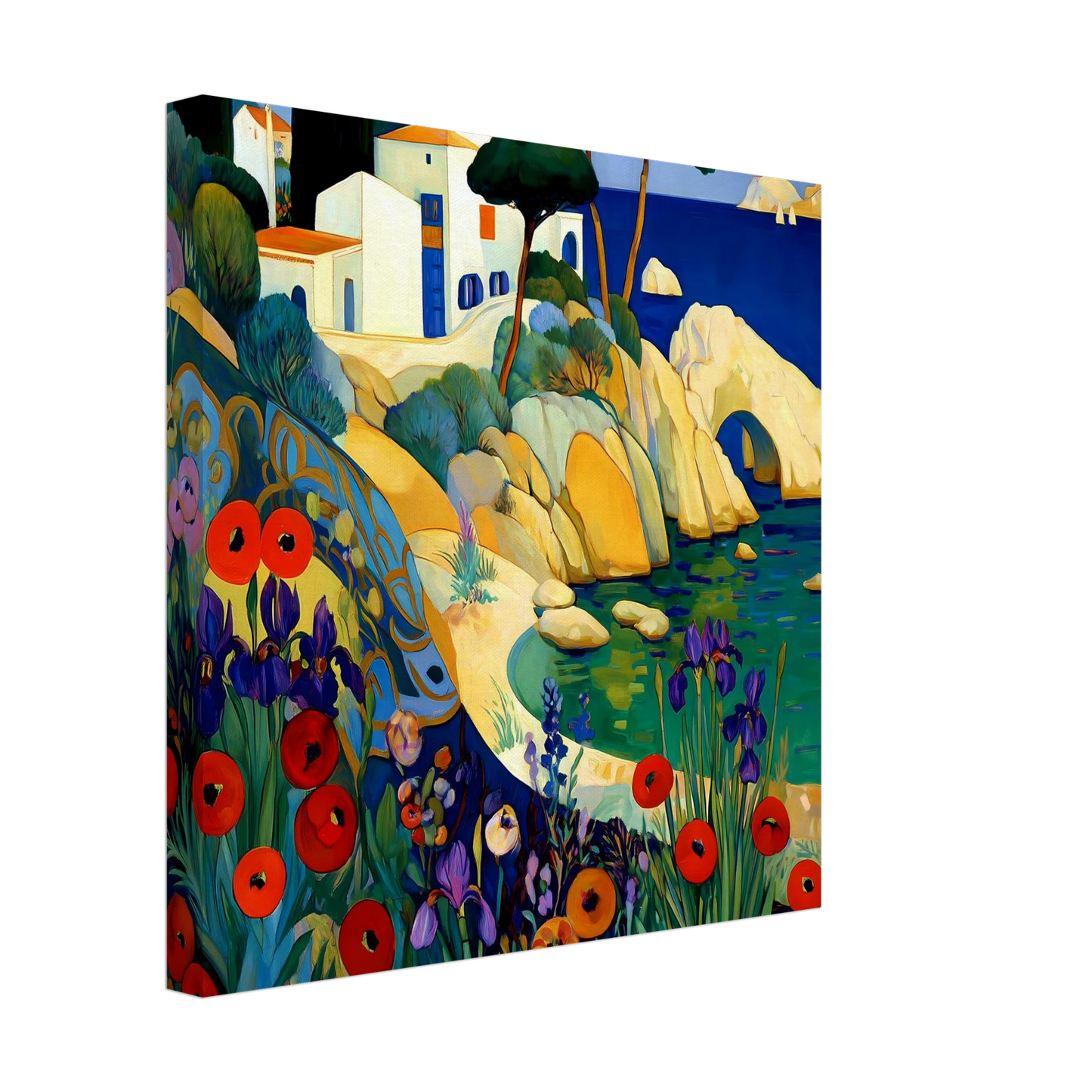 La Crique aux Coquelicots — tableau sur toile — vue 3 — art mural STNCL