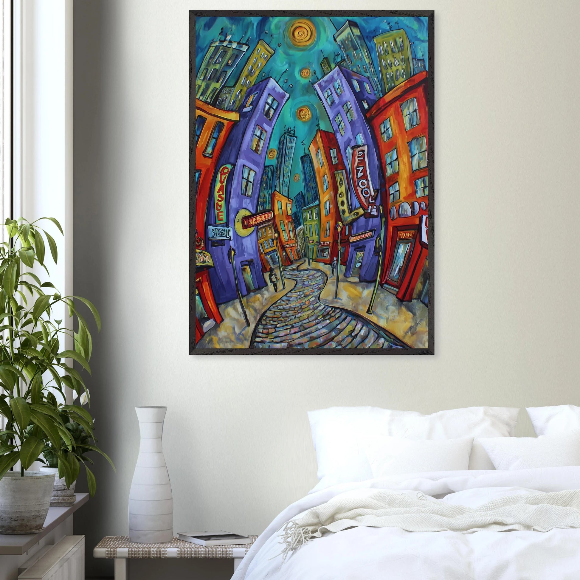 Ville Tourbillon — tableau encadre bois — vue 17 — art mural STNCL