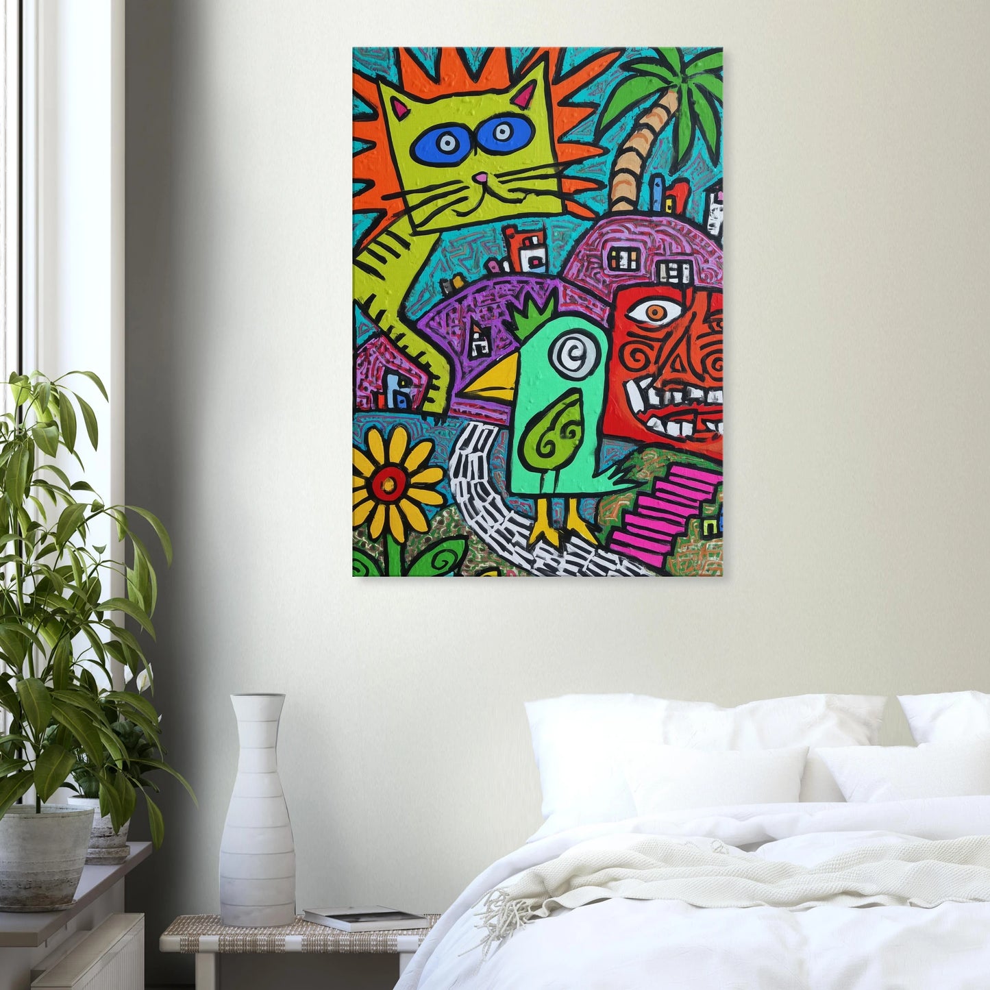 La Fête du Chat Solaire — tableau sur toile — vue 7 — art mural STNCL