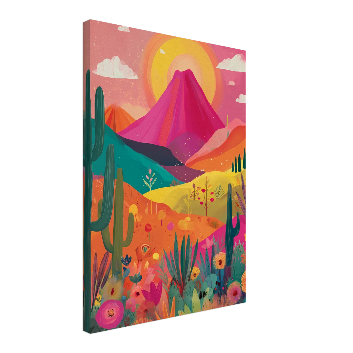 Volcan Fleuri — tableau sur toile — vue 3 — art mural STNCL