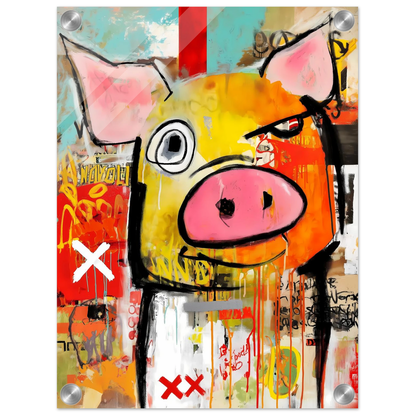 Le Cochon Bougon — tableau plexiglas — vue 3 — art mural STNCL