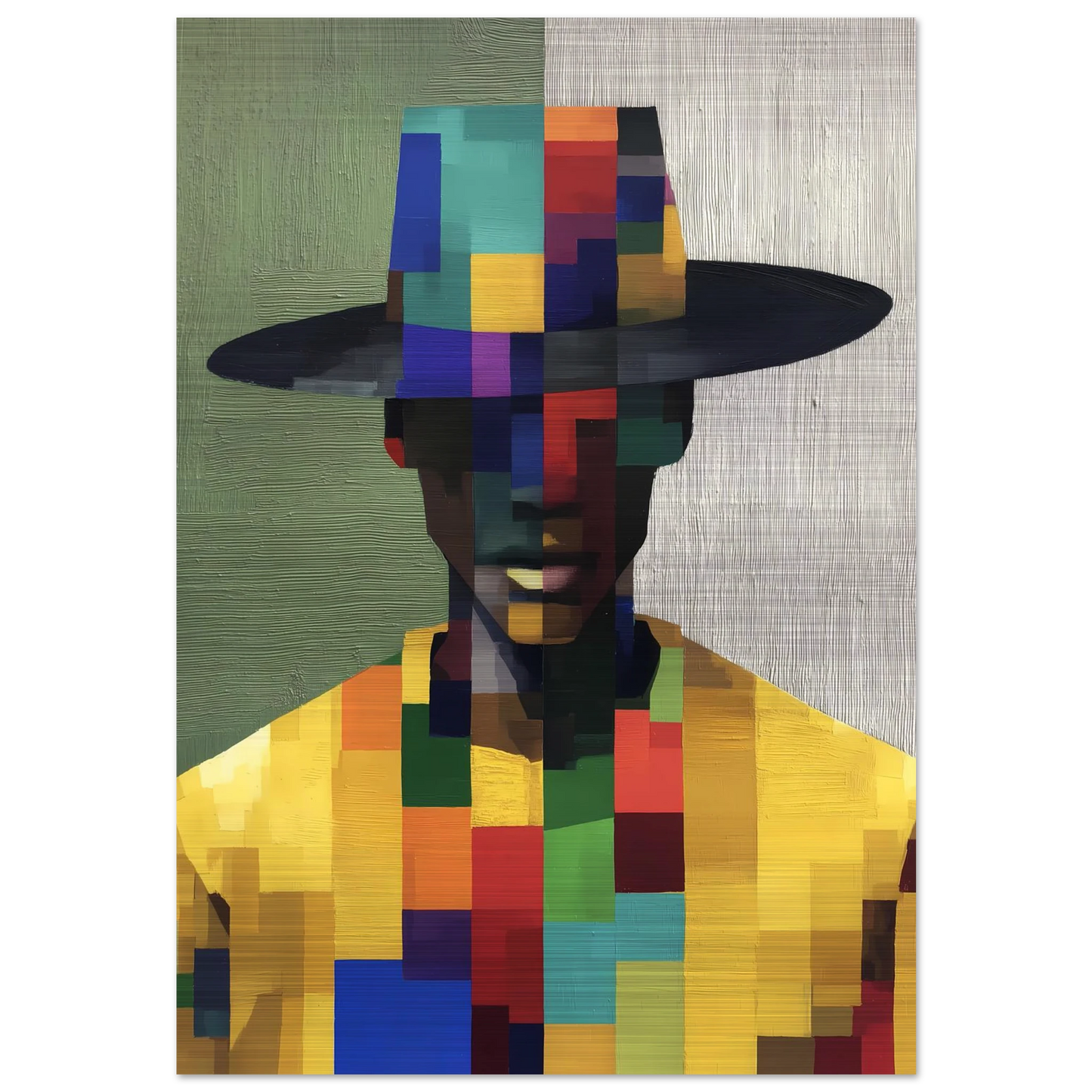 Portrait en Mosaïque — tableau aluminium — art mural STNCL