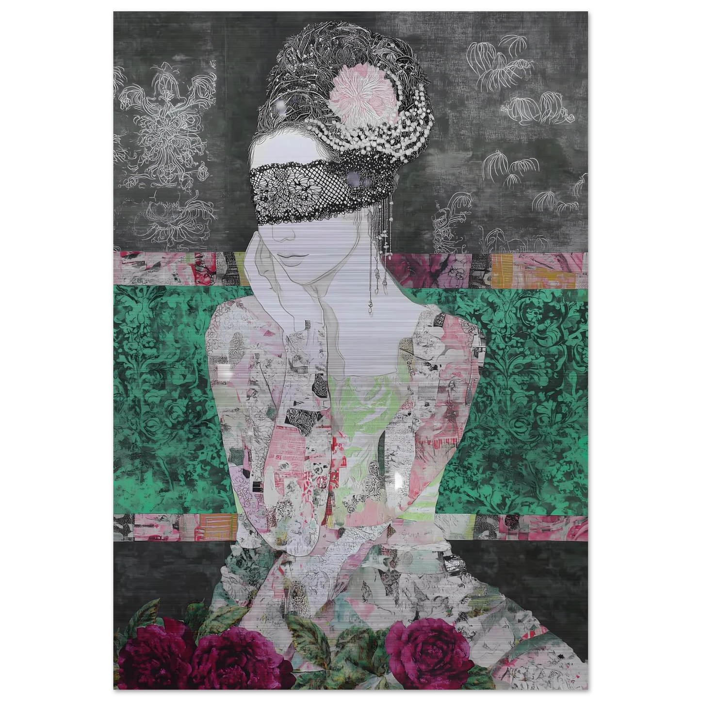 Dame de Dentelle — tableau aluminium — art mural STNCL