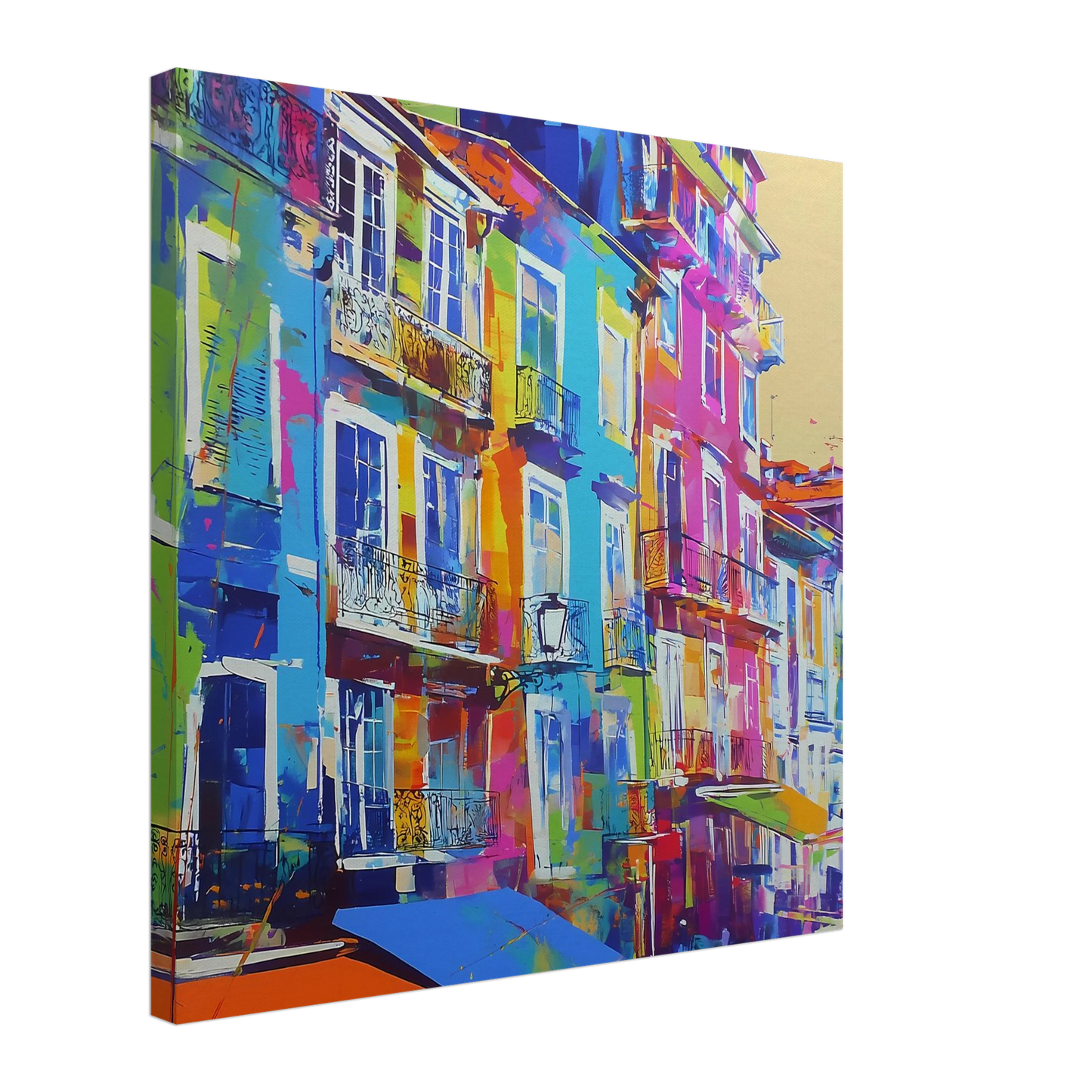 Balcons Colorés — tableau sur toile — art mural STNCL