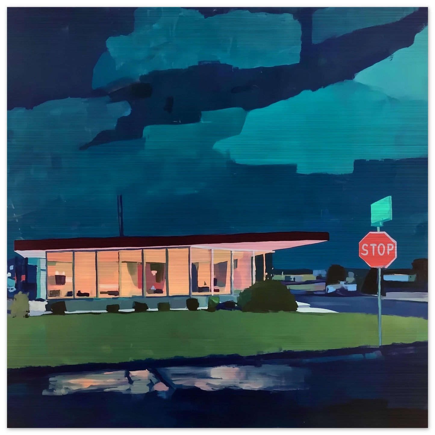 Lumière sur la Route — tableau aluminium — vue 2 — art mural STNCL