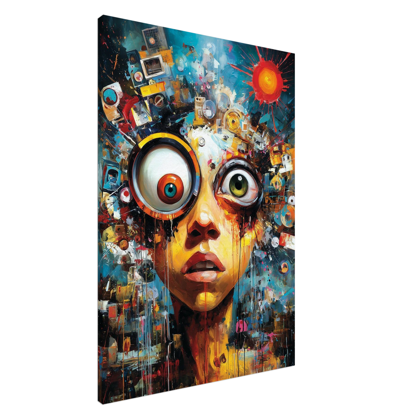 Regard Éclaté en Couleurs — tableau sur toile — art mural STNCL