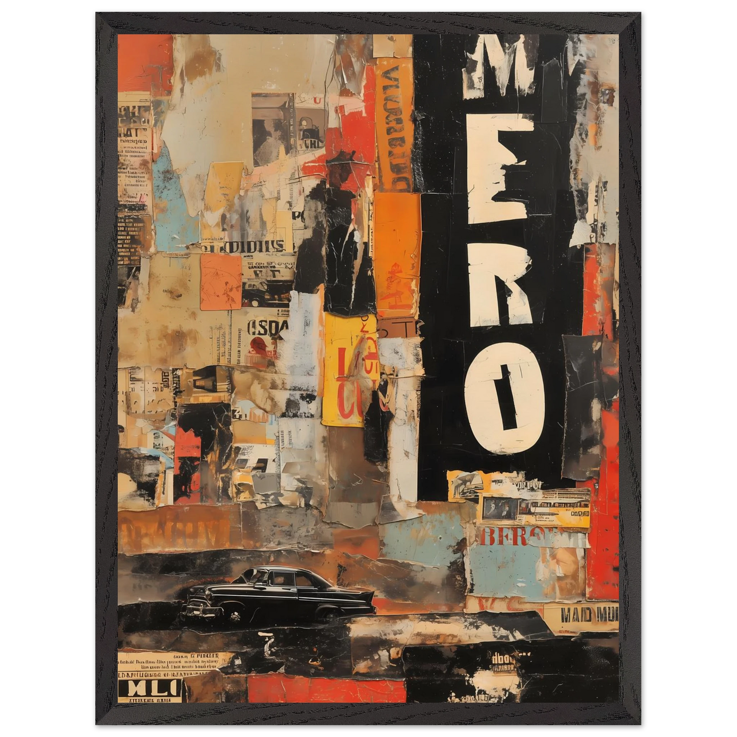 Affiches Lacérées — tableau encadré bois — vue 15 — art mural STNCL