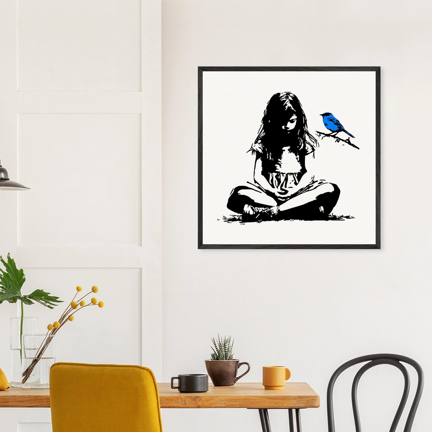 L'Oiseau Bleu — tableau encadré bois — vue 15 — art mural STNCL